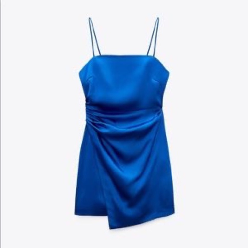 Zara Ruched Mini Dress in Cobalt